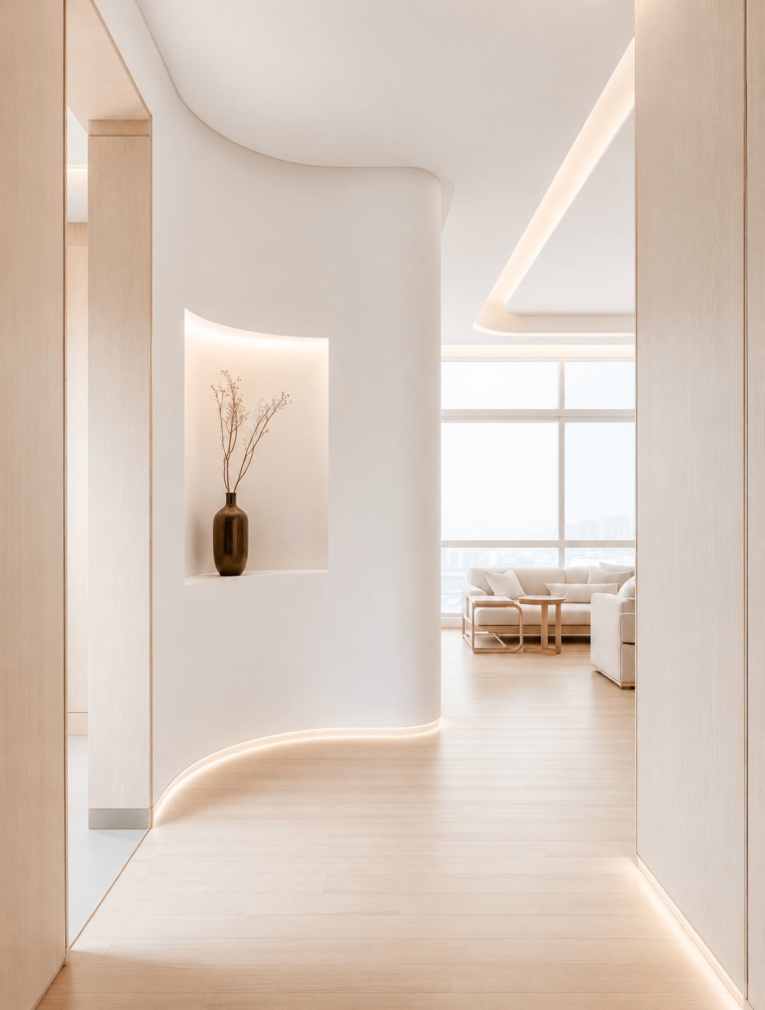 Inspiration d&eacute;coration : cloison arrondie contemporaine